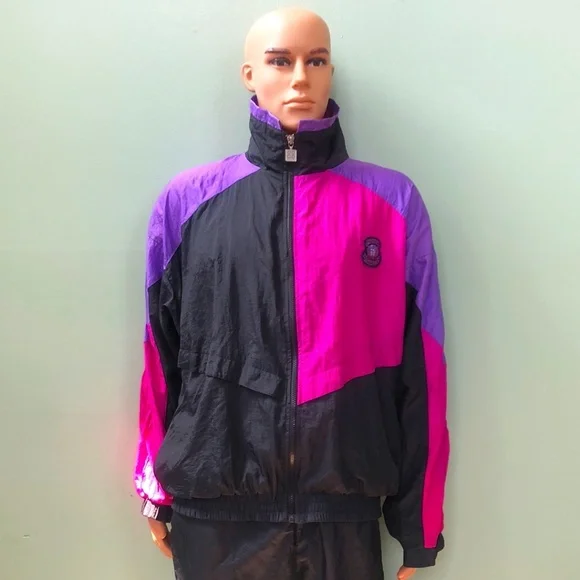 GIVENCHY Size XL Black/Purple/Magenta Athletic Wear/Jacket & Pants w/COA